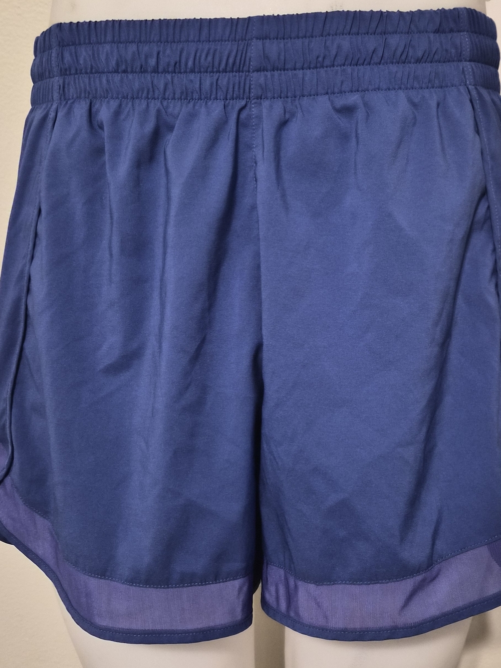 Athleta Mesh Racer Run Short 4" Blue Running Athletic Shorts Women's Size 1X
